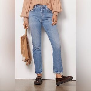 AGOLDE Riley Long Straight Jeans Cove Blue Size 23